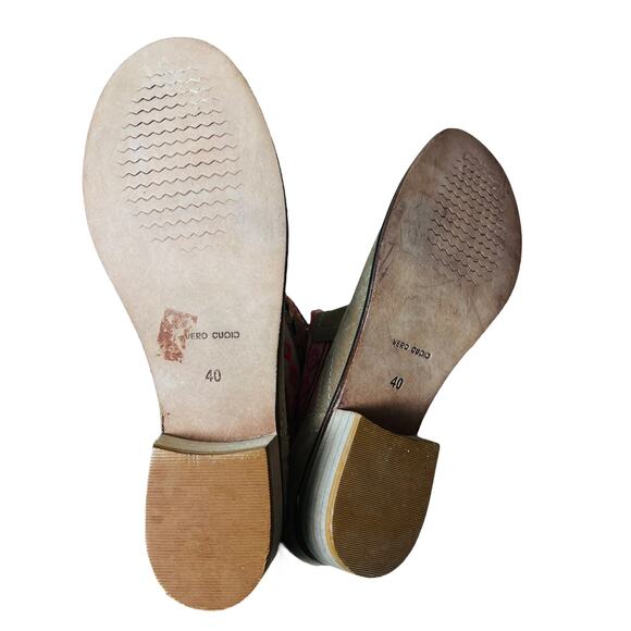 NEW Z&L Bohemian Leather Suede Aztec Print Boots in Brown Leather Upper and Sole - Picture 5 of 8